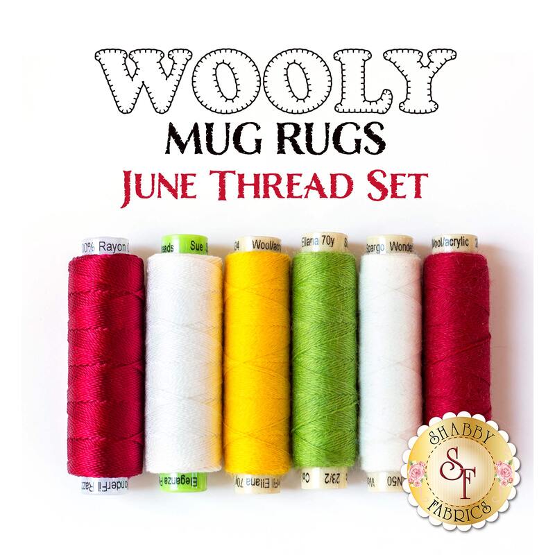 Wooly Mug Rug Series - June - 6 pc Thread Set