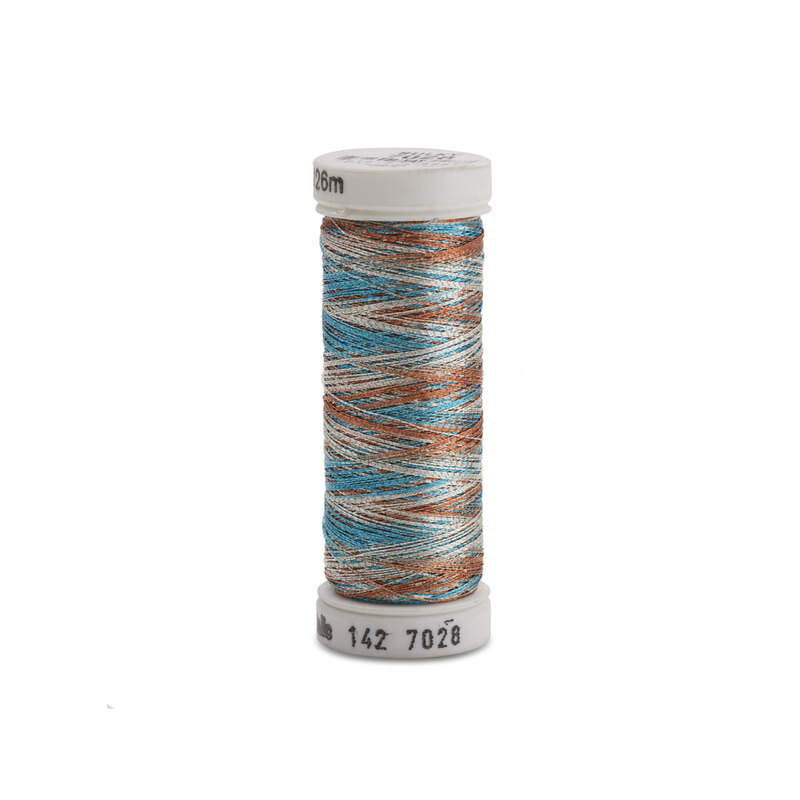 Sulky Original Metallic #7028 Silver/Lt.Copper/Electric Blue 140 yd Thread
