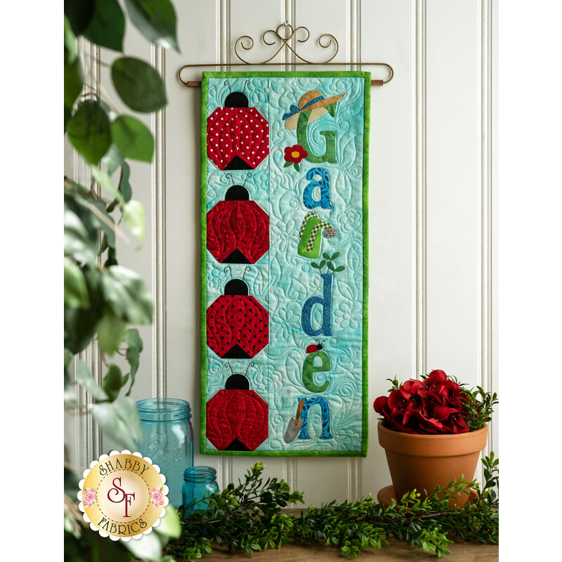 Flower with Ladybug Applique Machine Embroidery, Sweet Stitch Design