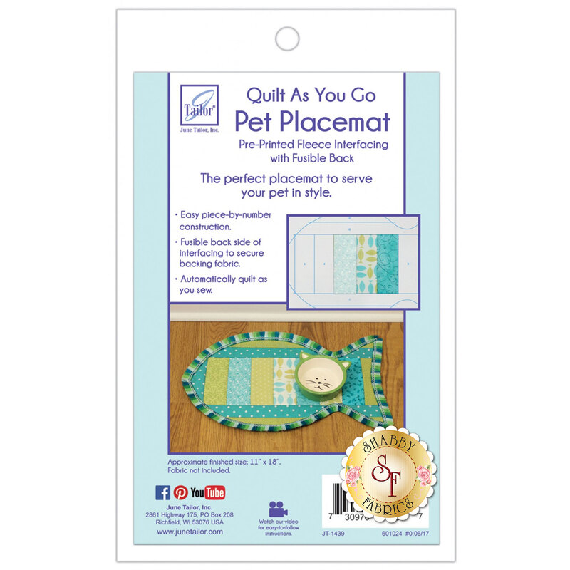 Quilt As You Go Pet Placemat Pre-Printed Batting - Cat Fish from June Tailor