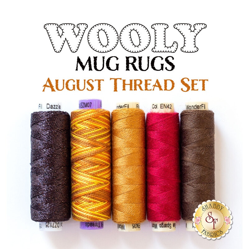 Wooly Mug Rug Series - August - 5 pc Thread Set