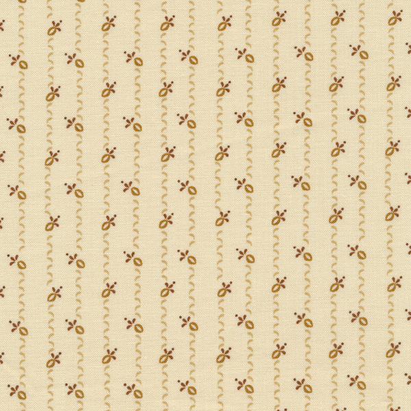 Fabric features tonal tan wavy decorative stripe pattern | Shabby Fabrics