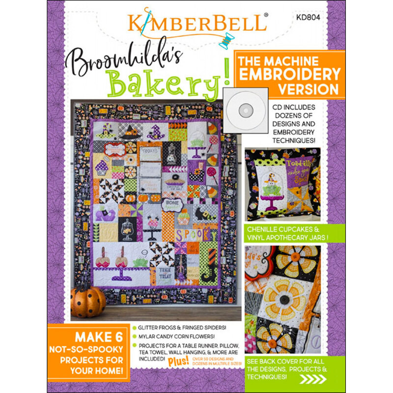 The front of the Broomhilda's Bakery Machine Embroidery CD pattern by KimberBell Designs