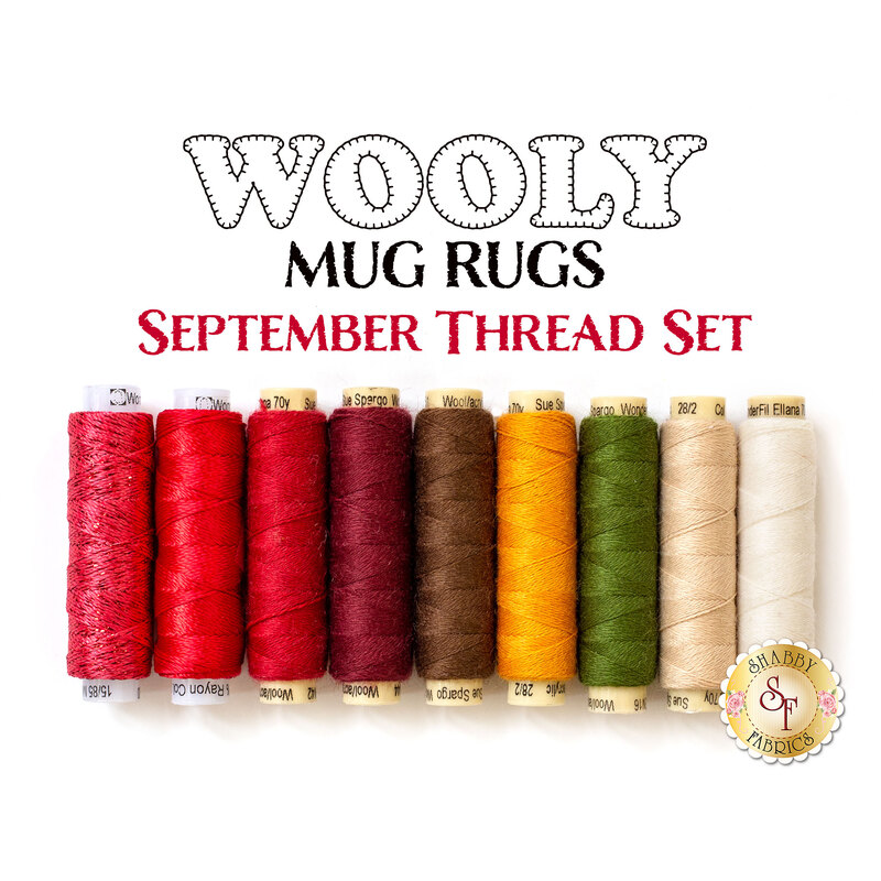 Wooly Mug Rug Series - September - 9 pc Thread Set