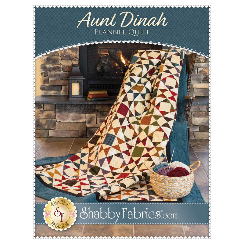 The front cover of the Aunt Dinah Flannel Quilt pattern
