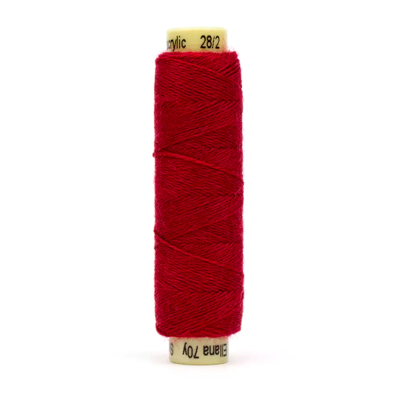 A spool of the Ellana EN42 - Holly Berry thread on a white background