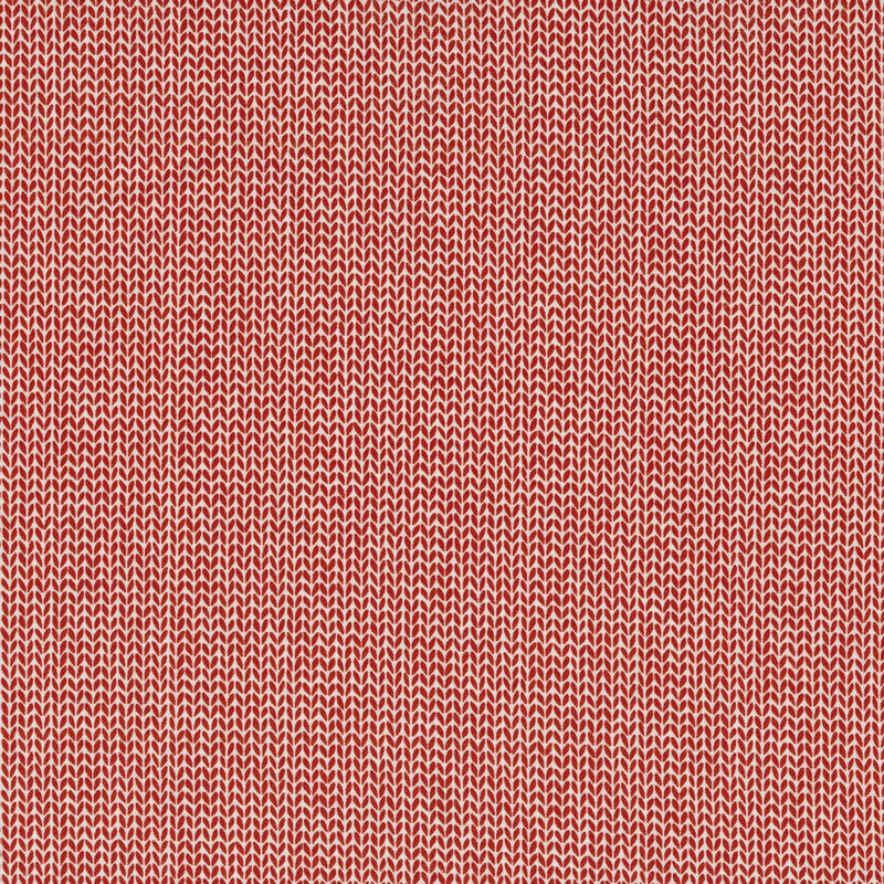 Red repeating chevron patterns all over a white background | Shabby Fabrics
