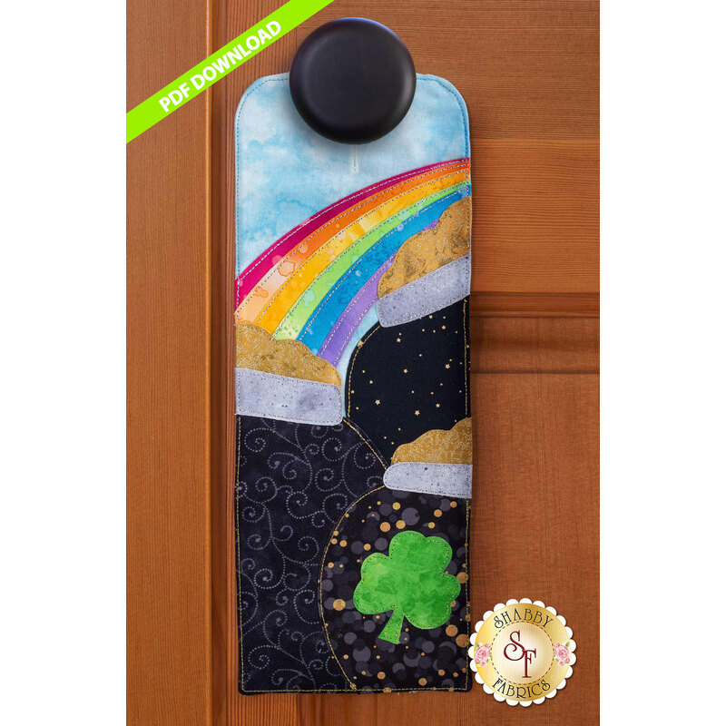 PDF Pattern for A-door-naments March with pots of leprechaun gold under a rainbow!