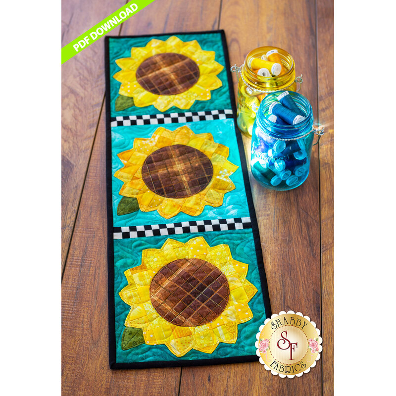 Patchwork Accent Runner - Sunflowers - August - PDF Download