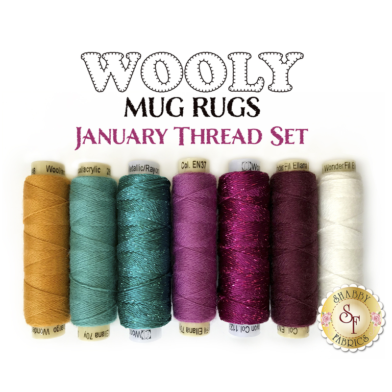 Wooly Mug Rug Series - January Thread Set - 7pc available at Shabby Fabrics