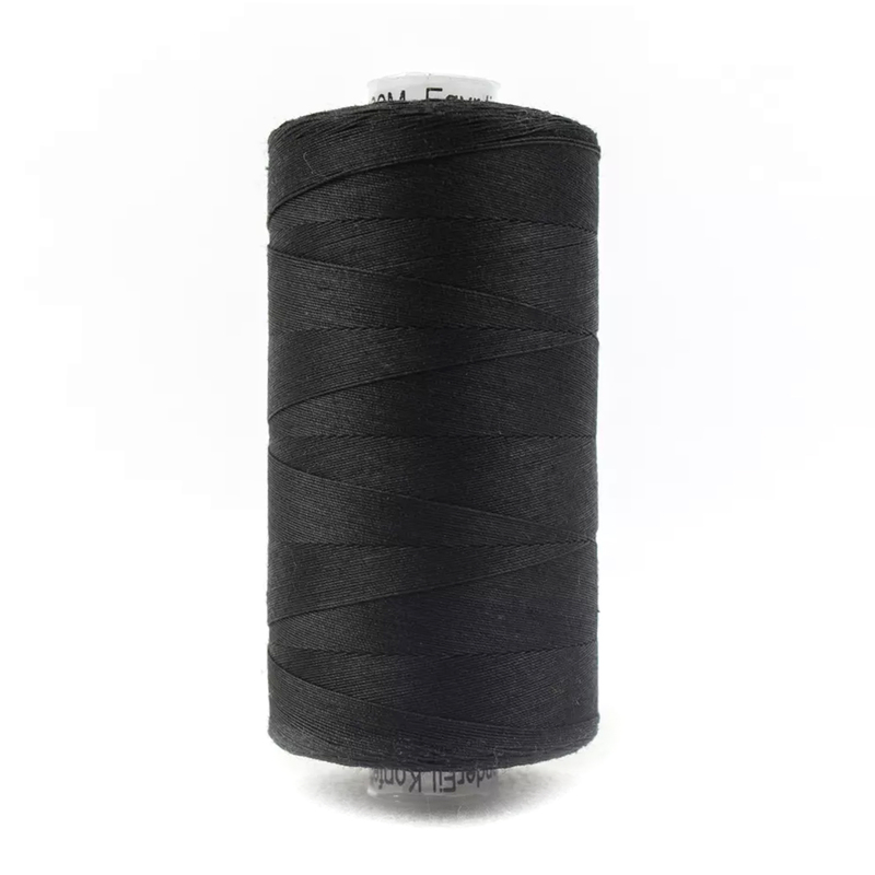 Spool of Konfetti KT200 Black thread on a white background