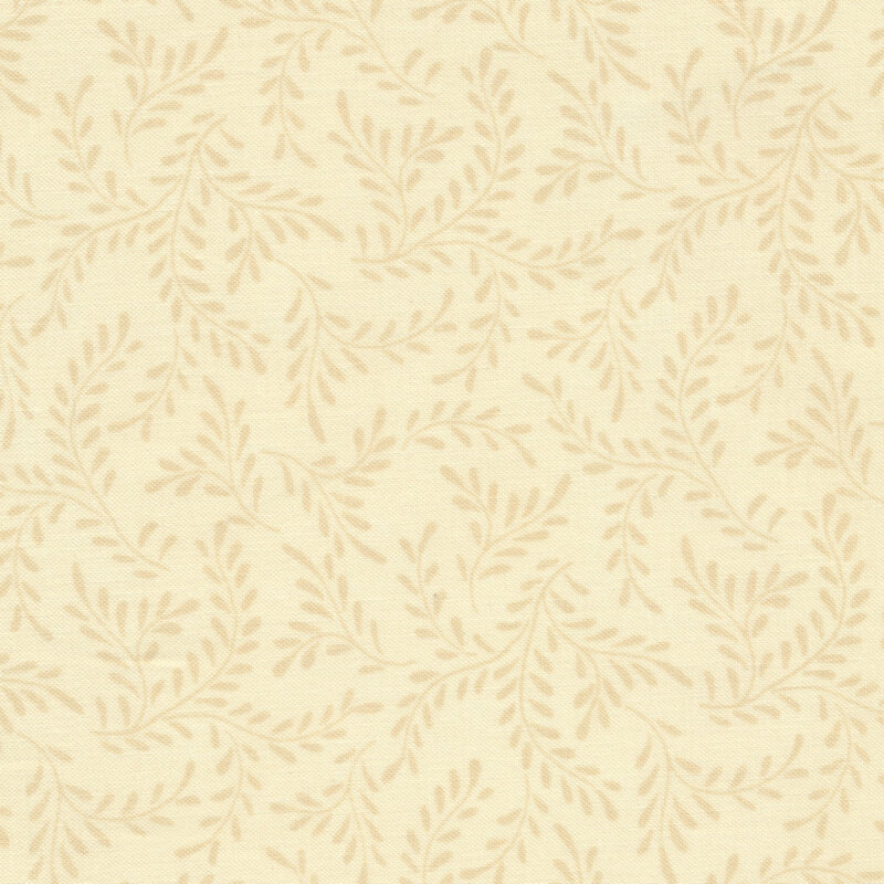 Fabric features crept tonal sprigs pattern | Shabby Fabrics