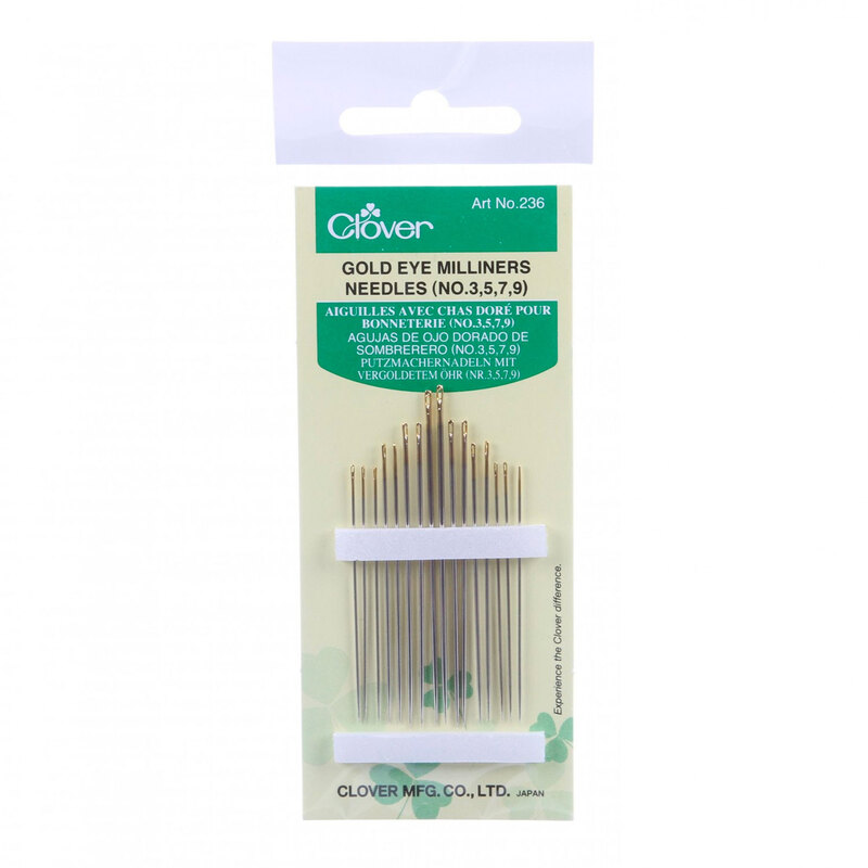 Size 3/9 16ct Clover Gold Eye Milliners Needles from Clover