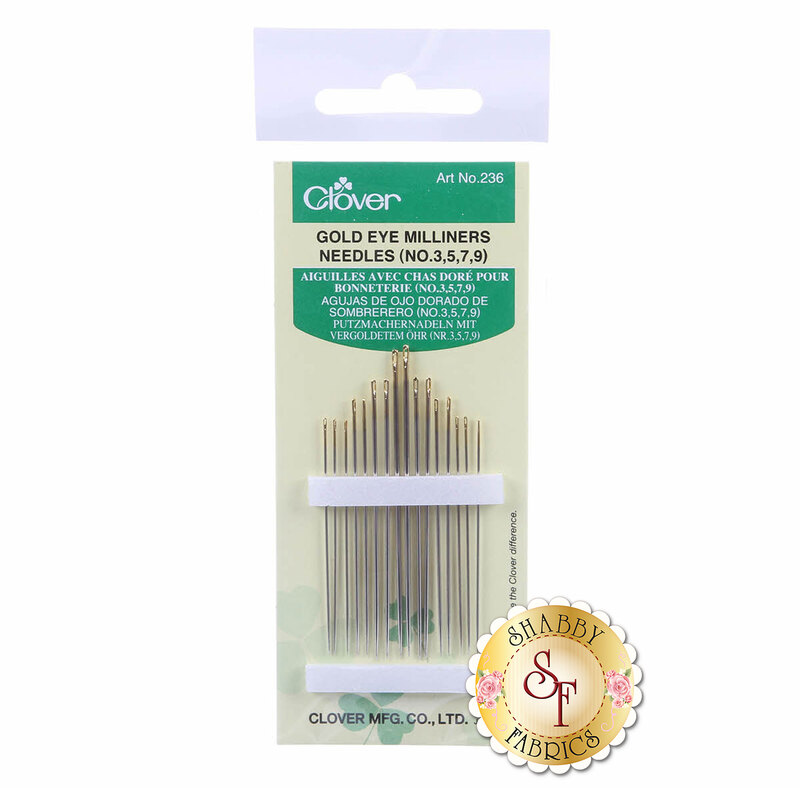 Size 3/9 16ct Clover Gold Eye Milliners Needles from Clover