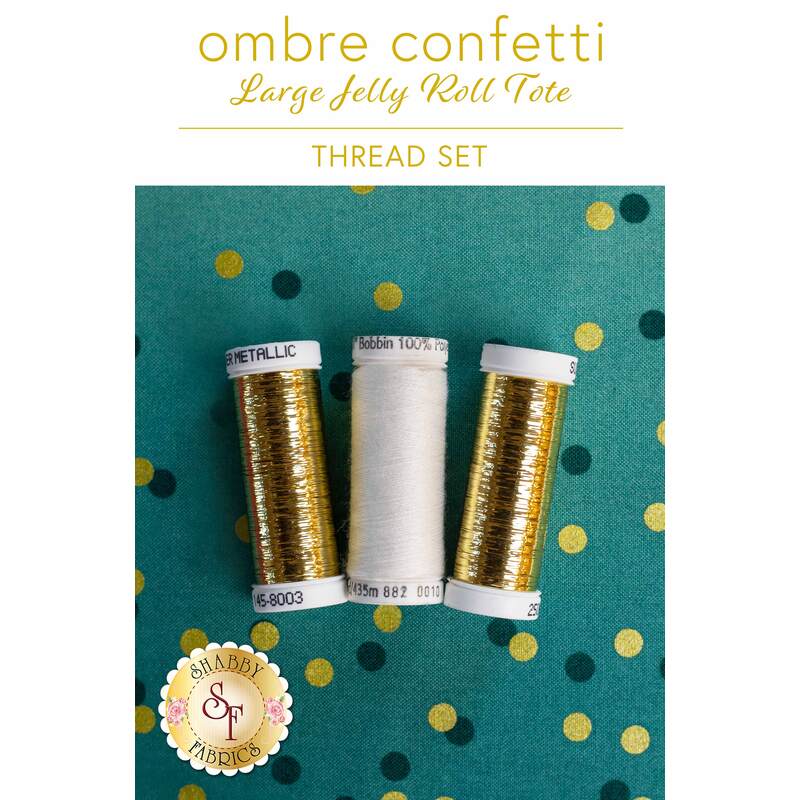 Ombre Confetti Large Jelly Roll Tote - 3 pc Thread Set T Shabby Fabrics