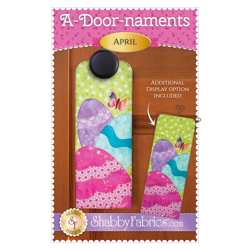 Pattern for A-door-naments April with pink, blue, and purple applique egg.
