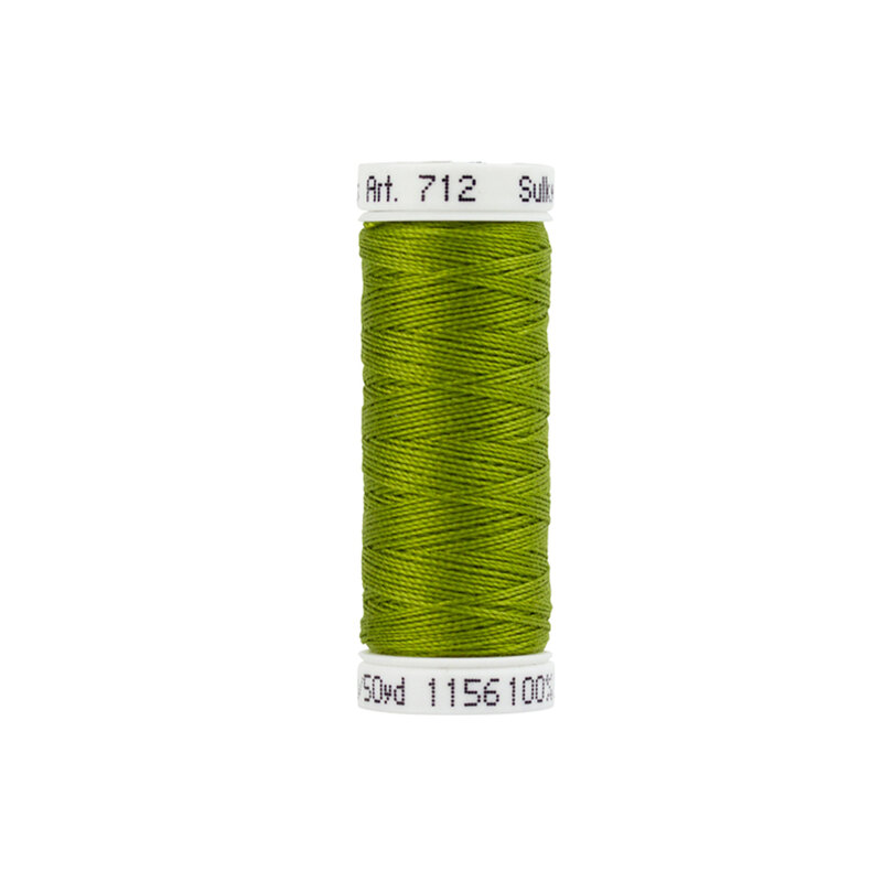 A spool of light army green thread - Sulky Cotton Petite #1156 | Shabby Fabrics