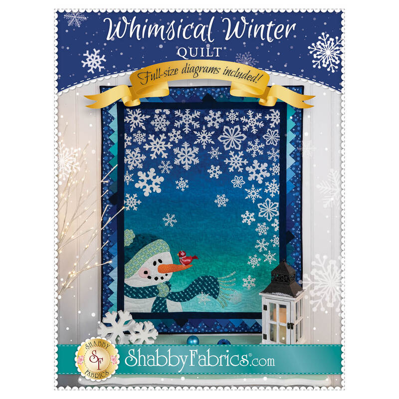 The front of the Whimsical Winter Quilt Pattern by Shabby Fabrics