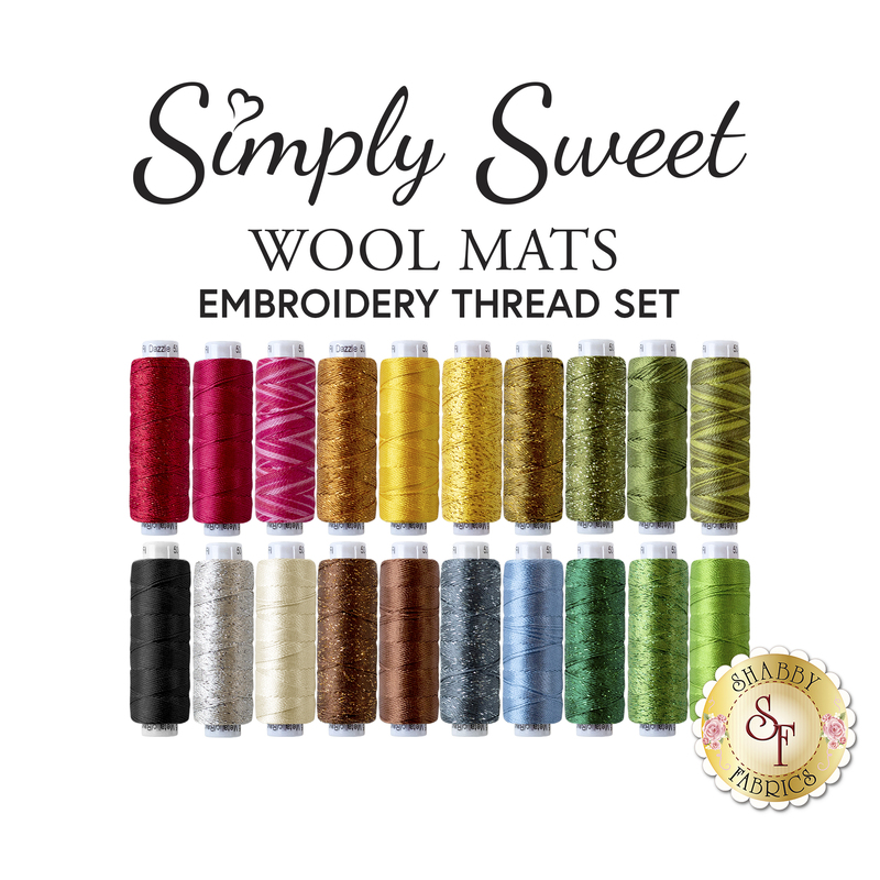 Simply Sweet Table Mats Embroidery Thread Set - RESERVE available at Shabby Fabrics