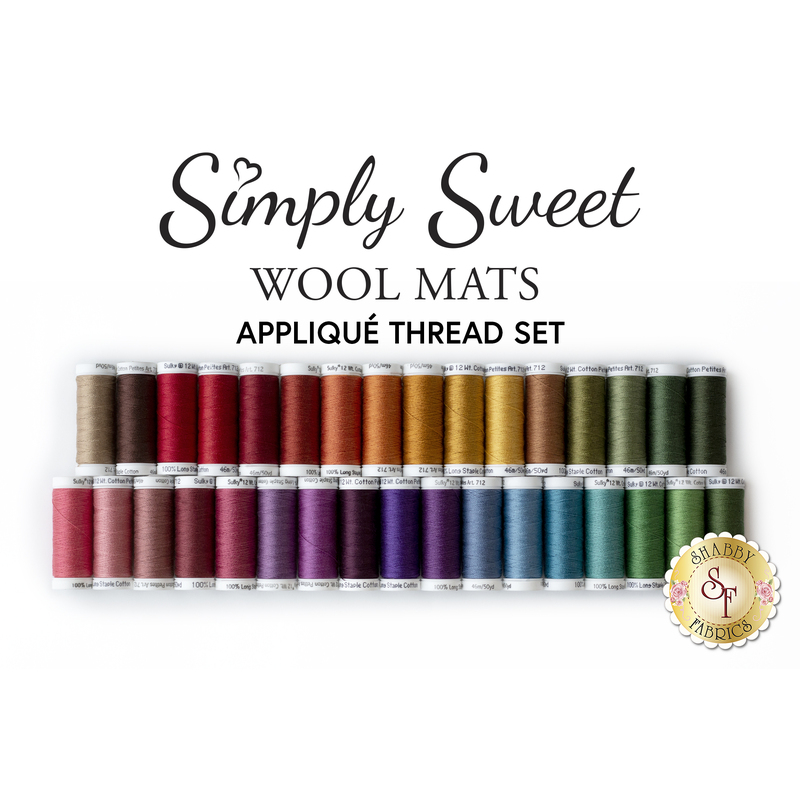 Simply Sweet Table Mats Applique Thread Set - RESERVE available at Shabby Fabrics