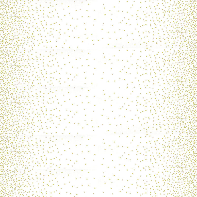 White fabric with gold metallic dots | Shabby Fabrics