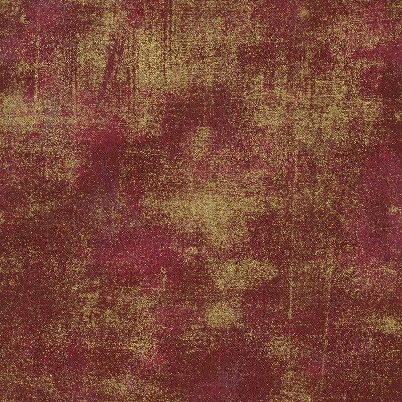 Burgundy textured fabric with metallic gold | Shabby Fabrics