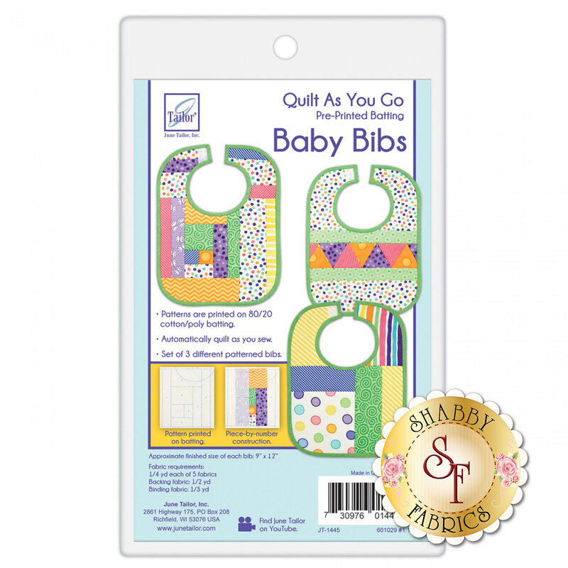 Quilt As You Go Baby Bibs 3 Pack available at Shabby Fabrics