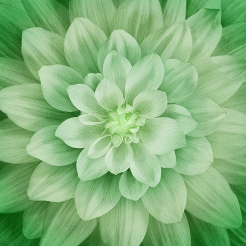 Fabric panel features large blooming green wild flower | Shabby Fabrics