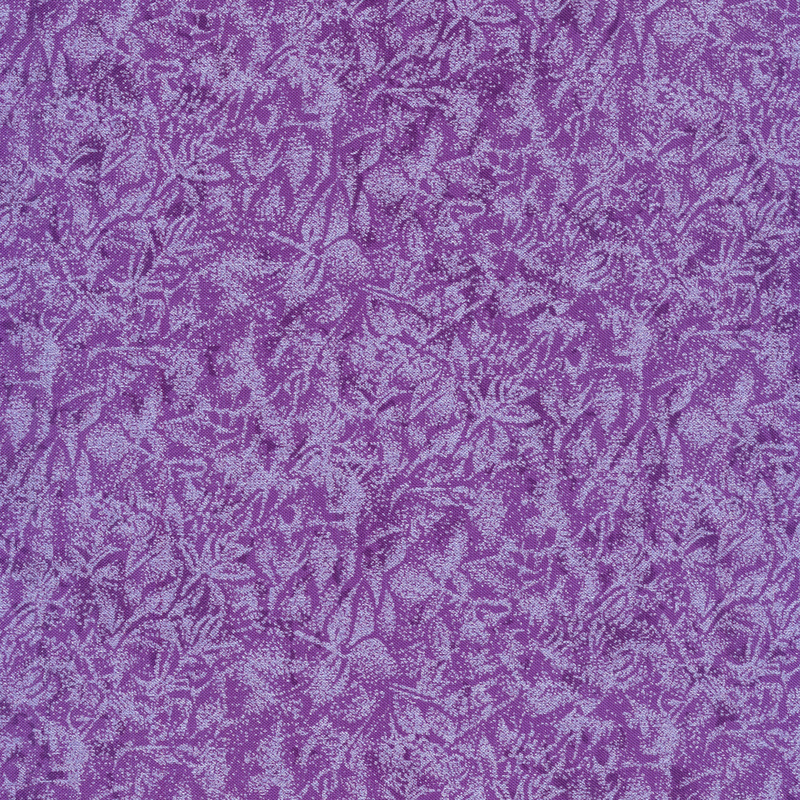 Tonal purple fabric features mottled design with metallic frost accents | Shabby Fabrics