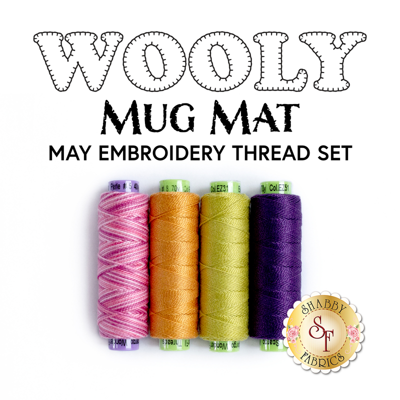 Wooly Mug Mat - 4 pc Embroidery Thread Set - May available at Shabby Fabrics