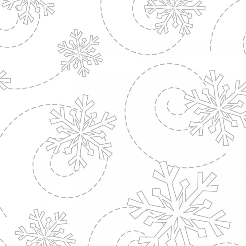 Tonal white trailing snowflake design | Shabby Fabrics