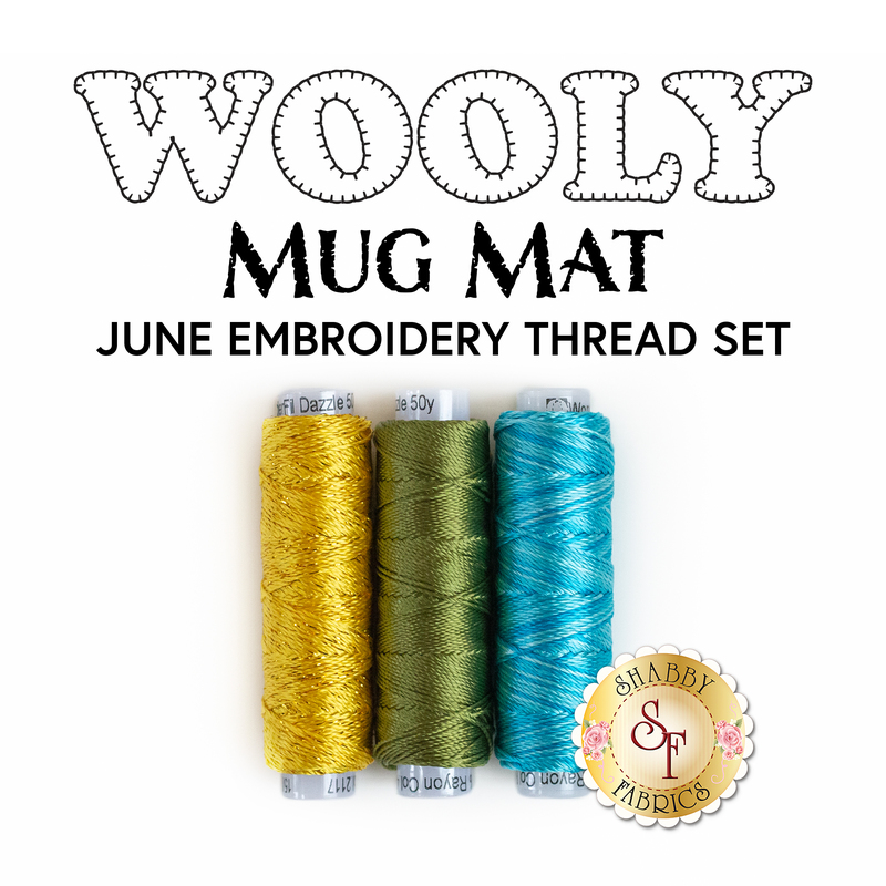 Wooly Mug Mat - 3 pc Embroidery Thread Set - June | Shabby Fabrics
