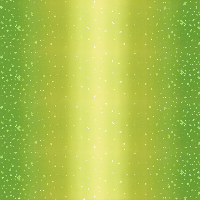 Lime green ombre fabric with small scattered flowers | Shabby Fabrics