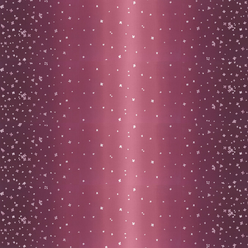 Digital image of purple ombre fabric with small scattered flowers