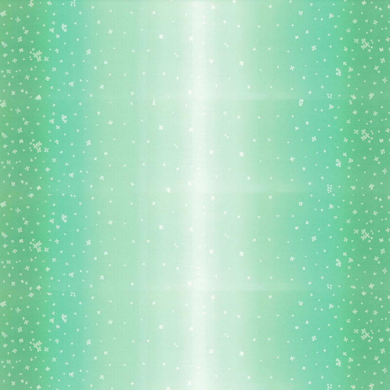 Mint green ombre fabric with small scattered flowers | Shabby Fabrics