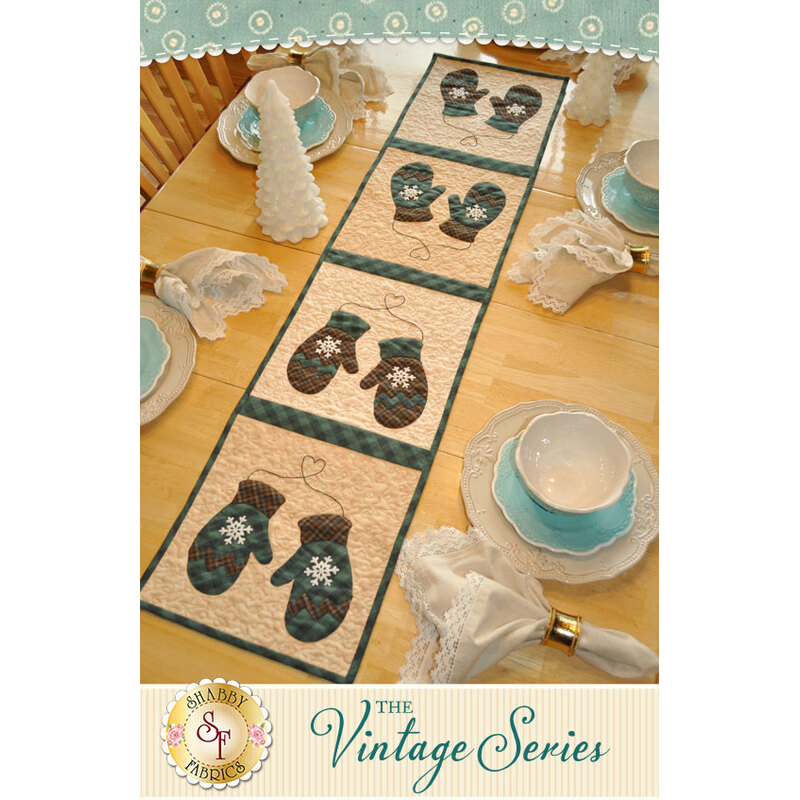 Vintage Mittens Table Runner - January - Traditional Kit | Shabby Fabrics