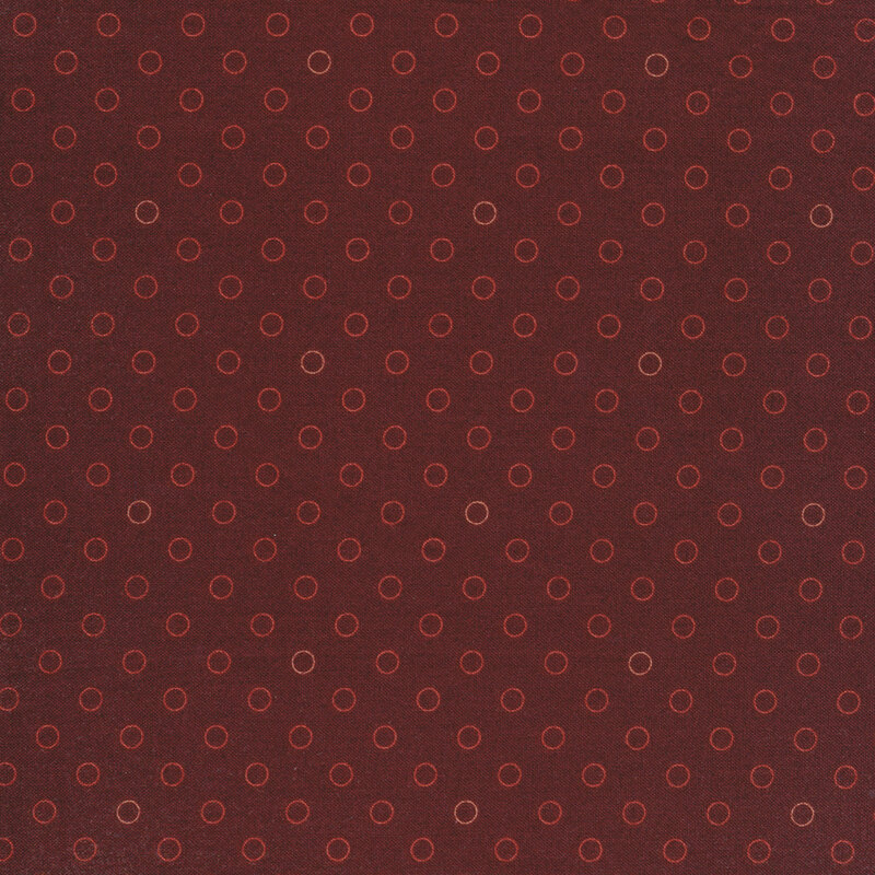 A basic crimson polka dot fabric with tonal rings | Shabby Fabrics