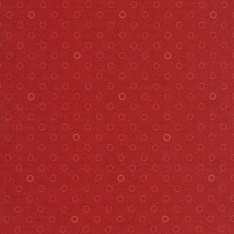A basic red polka dot fabric with tonal rings | Shabby Fabrics