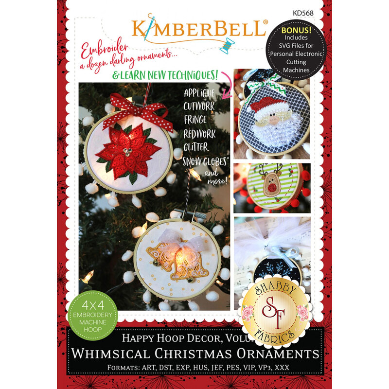 The front of the Happy Hoop Decor, Volume 1: Whimsical Christmas Ornaments showing the ornaments