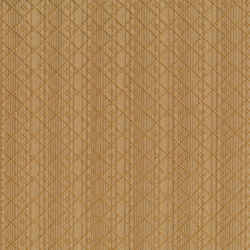 Tonal brown stripe design with woven lattice | Shabby Fabrics