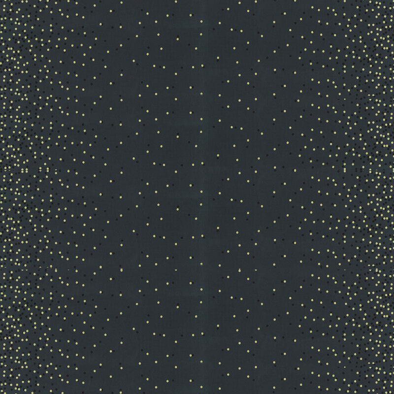 Black fabric with tonal dots and gold metallic dots | Shabby Fabrics