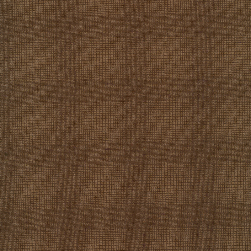 Brown fabric features tonal textured basket weave plaid design | Shabby Fabrics