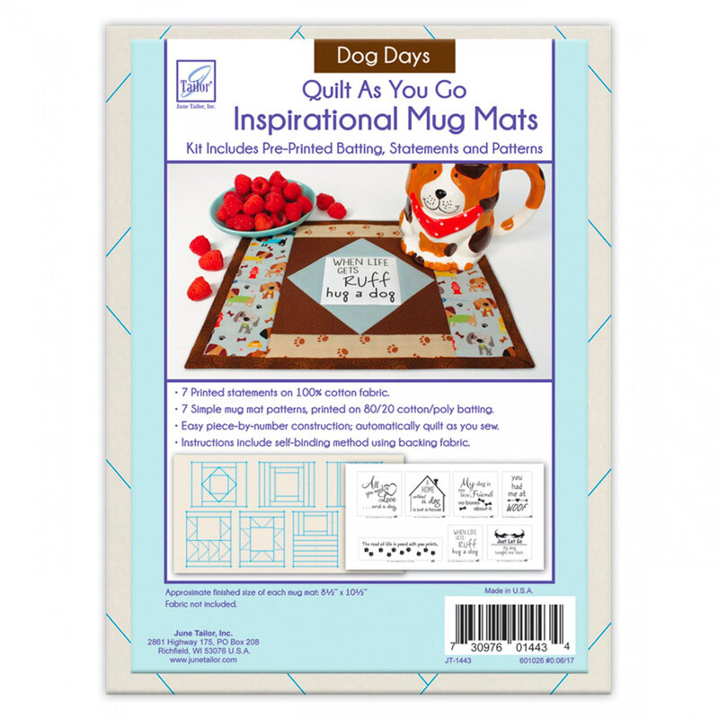A package of the Quilt As You Go Inspirational Mug Mat - Dog Days batting