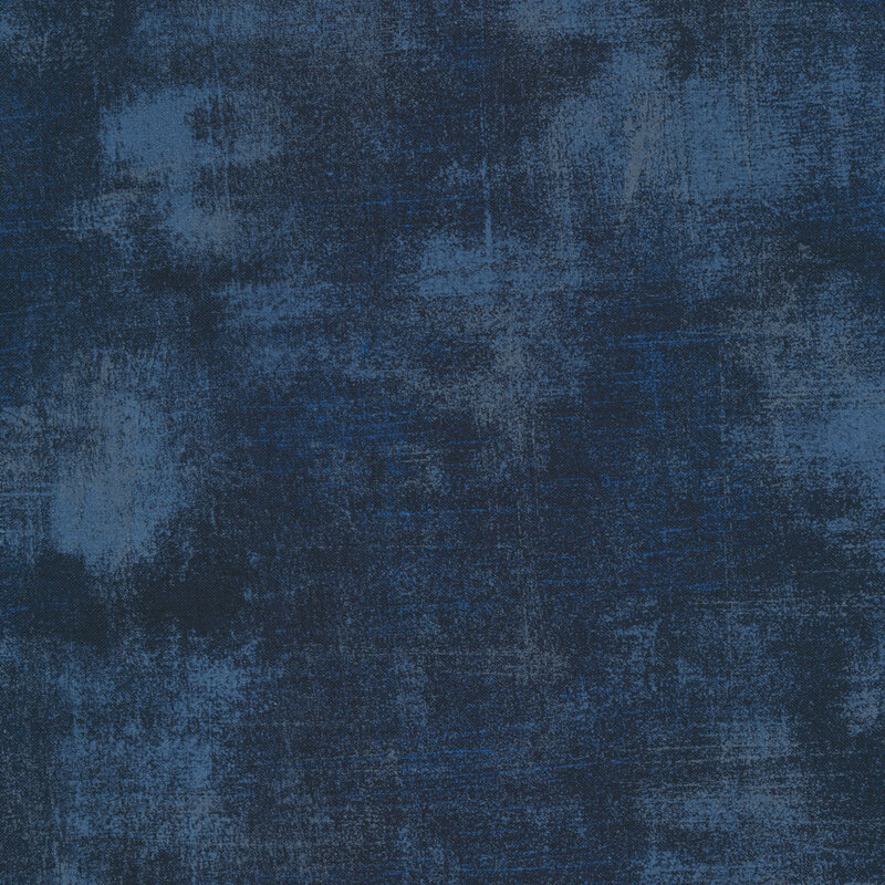 Dark navy grunge textured fabric | Shabby Fabrics