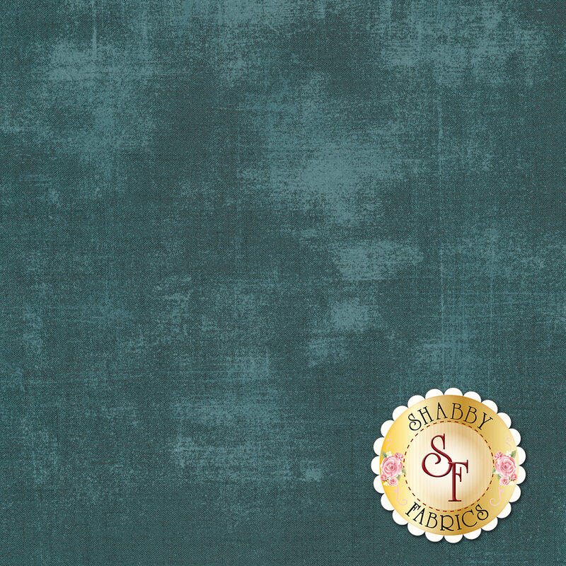 Dark teal grunge textured fabric | Shabby Fabrics