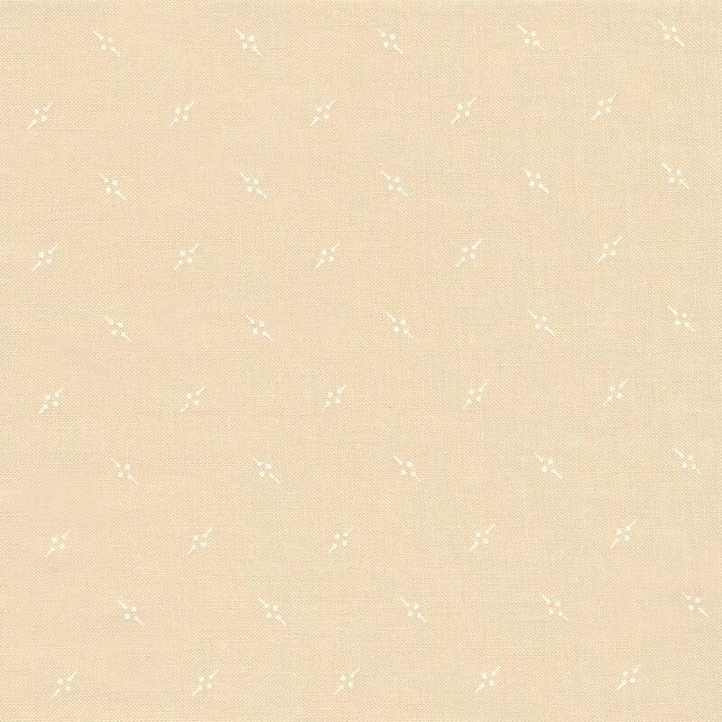 Fabric features tiny cream dotted tie clip pattern on tan | Shabby Fabrics