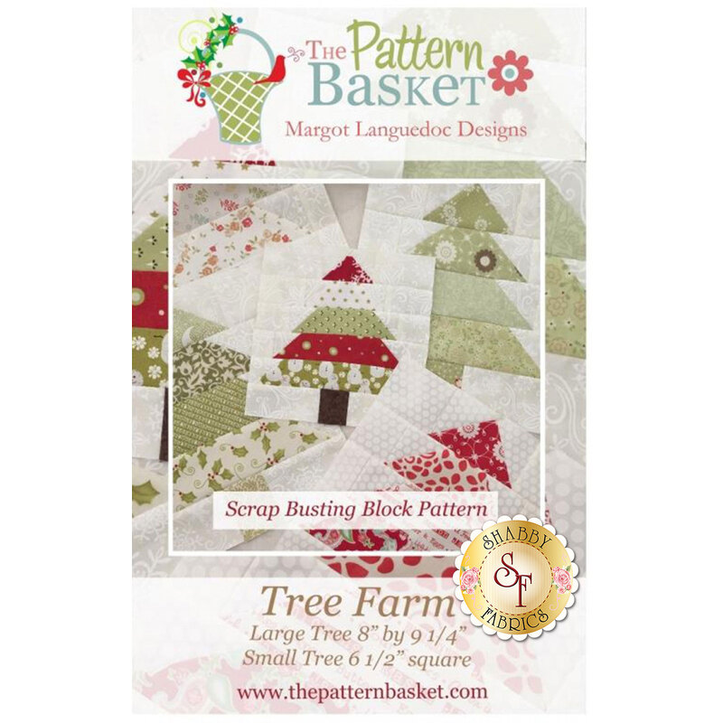 The front of the Tree Farm pattern showing the finished tree blocks | Shabby Fabrics
