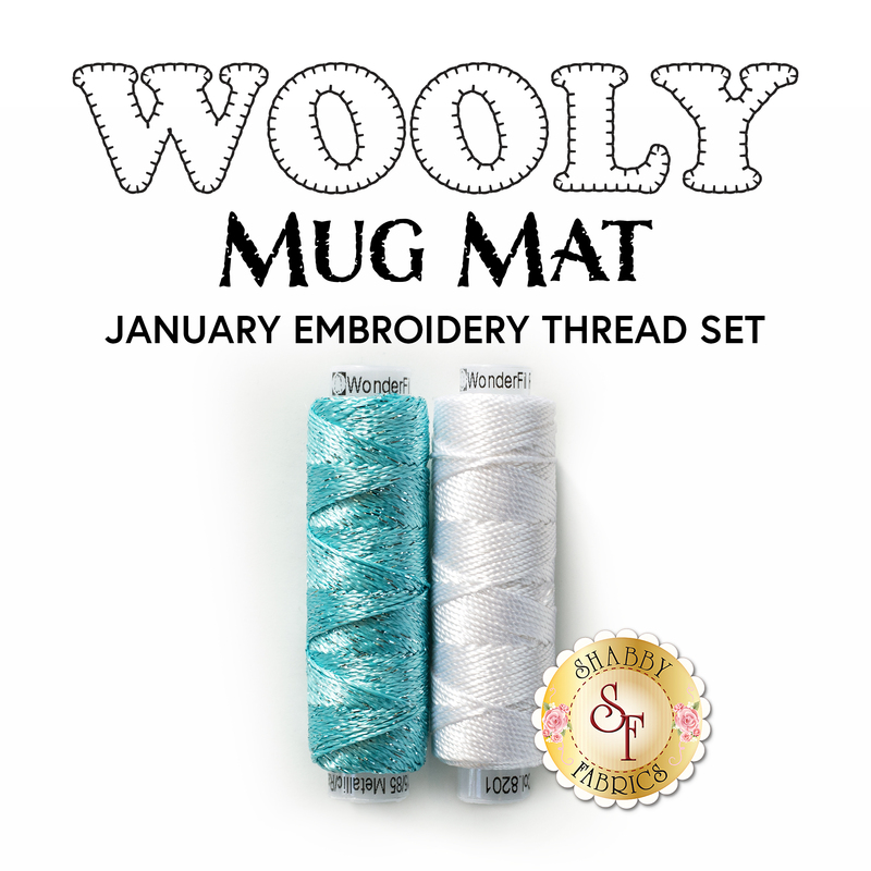 2pc Embroidery Thread Set for Wooly Mug Mat Series - January