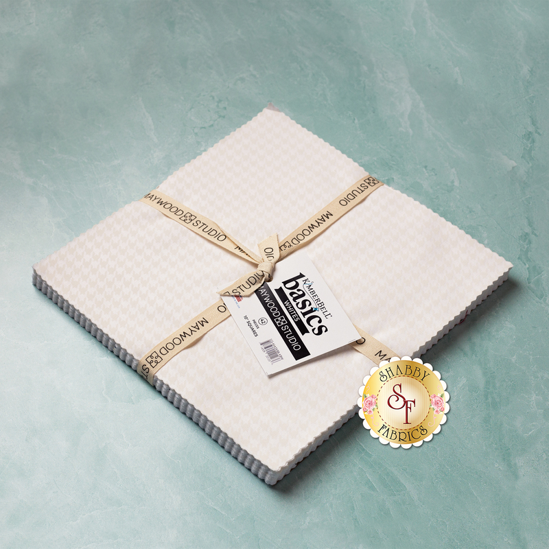 Kimberbell Basics White on White 10" squares | Shabby Fabrics