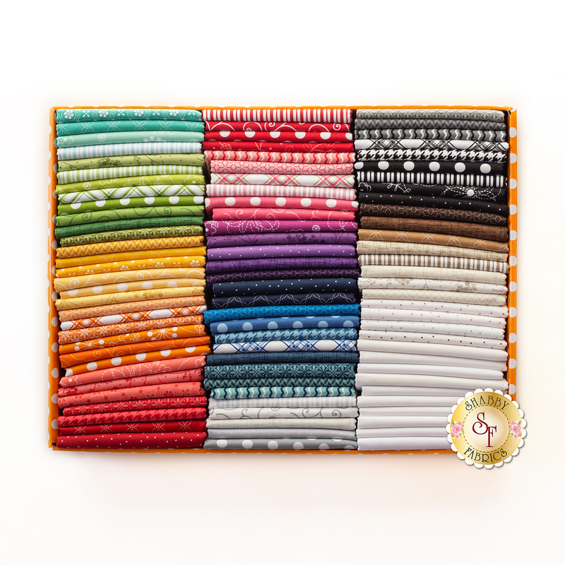 All 92 Kimberbell Basics fat quarters in the box | Shabby Fabrics